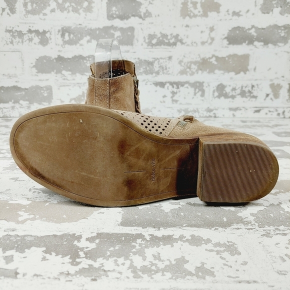 Dolce Vita Sofie Tan Suede Leather Side Zip Ankle Bootie K617 - Picture 8 of 11